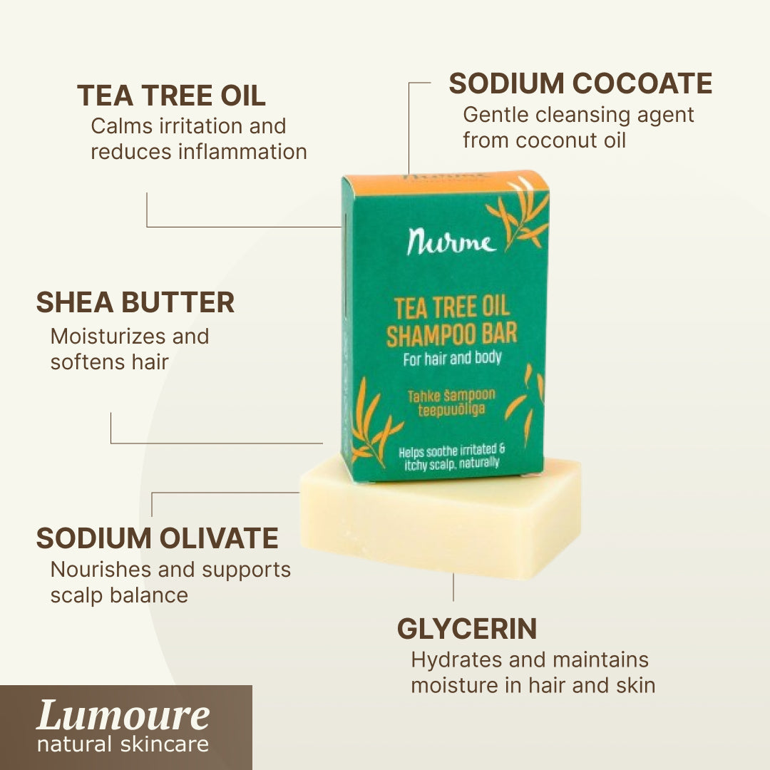 Tea Tree Oil Shampoo Bar – Itchy Scalp, 100g