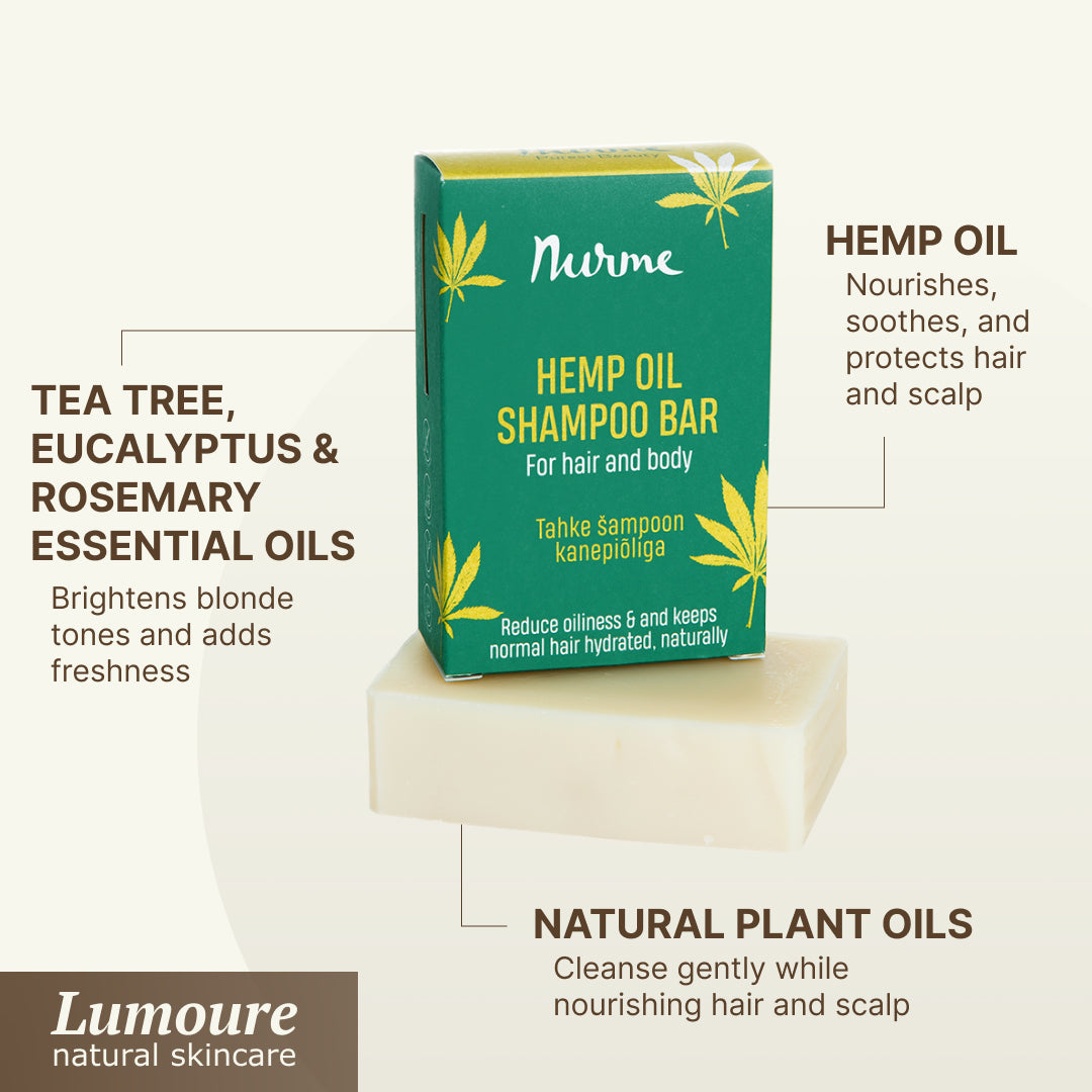 Hemp Oil Shampoo Bar – Normal & Oily Hair, 100g