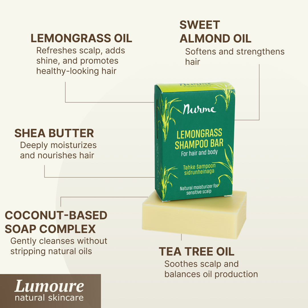 Lemongrass Shampoo Bar – Sensitive Scalp, 100g